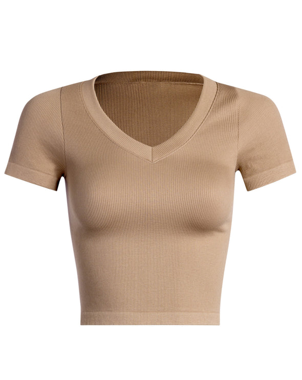Soft -N- Chic Cropped V-Neck