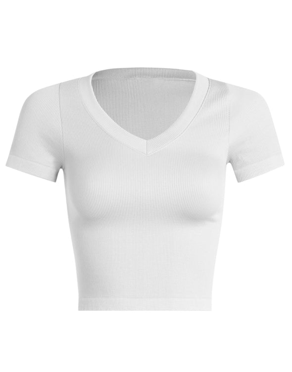 Soft -N- Chic Cropped V-Neck