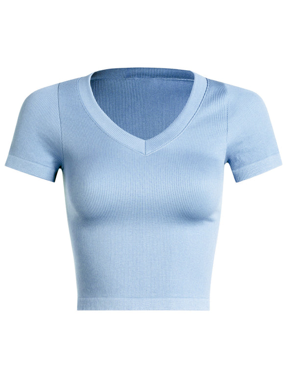 Soft -N- Chic Cropped V-Neck